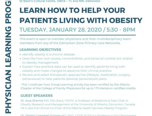 Learn How To Help Your Patients Living With Obesity; Edmonton, AB Event! January 28, 2020