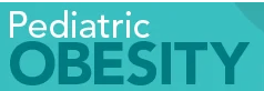 Teal banner with the text "pediatric obesity" in white and dark teal fonts.