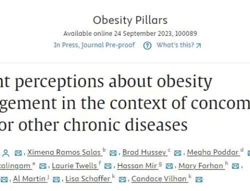 New Publication: Patient perceptions about obesity management in the context of concomitant care for other chronic diseases