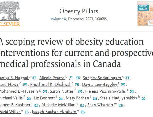 New Publication: A scoping review of obesity education interventions for current and prospective medical professionals in Canada