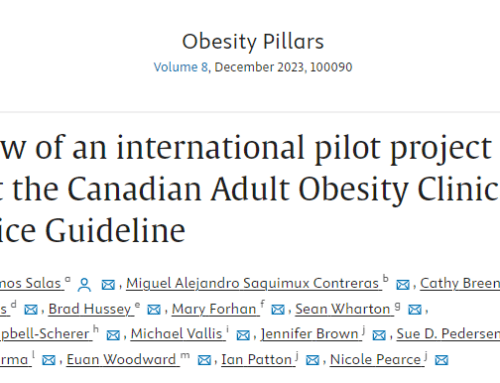 New Publication: Review of an international pilot project to adapt the Canadian Adult Obesity Clinical Practice Guideline