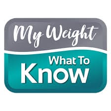 A graphic with a gray upper section reading "My Weight" and a teal lower section reading "What To Know.