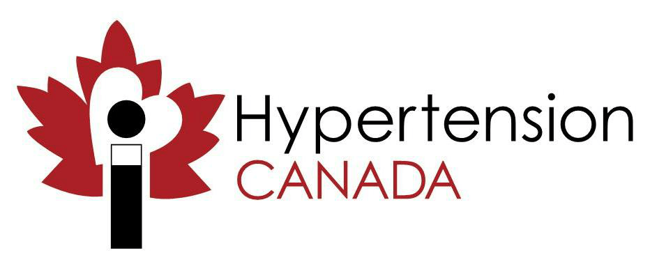 Logo of Hypertension Canada featuring a stylized red maple leaf, a heart shape, and text reading "Hypertension Canada.